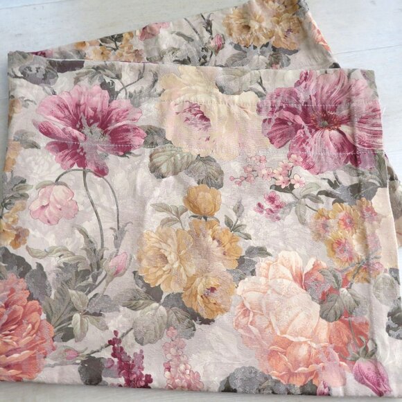 Vintage Burlington Floral Blouson Valance 17" x 82" Tapestry Fabric Rod Pocket - Picture 4 of 8